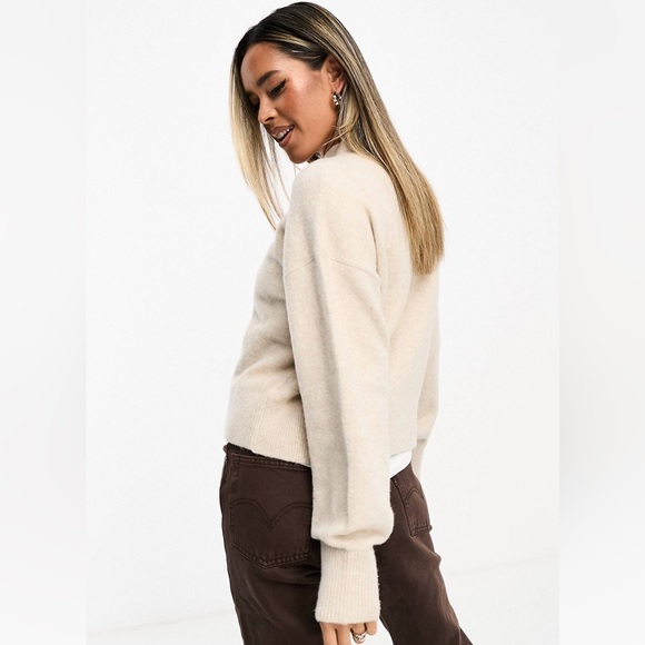 & Other Stories Mock Neck Sweater in Beige - Picture 4 of 4